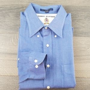 Tommy Hilfiger Mens Blue Long Sleeve Button Down